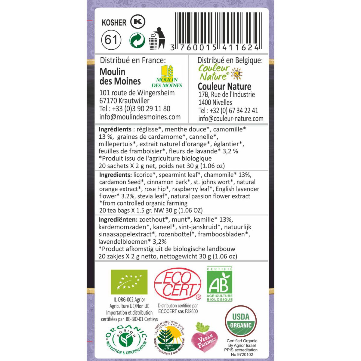 Sleep Time Tea – Calming Tea for Relaxing and Deep Sleep, Based on Lavender and Chamomile Blend - Image 2