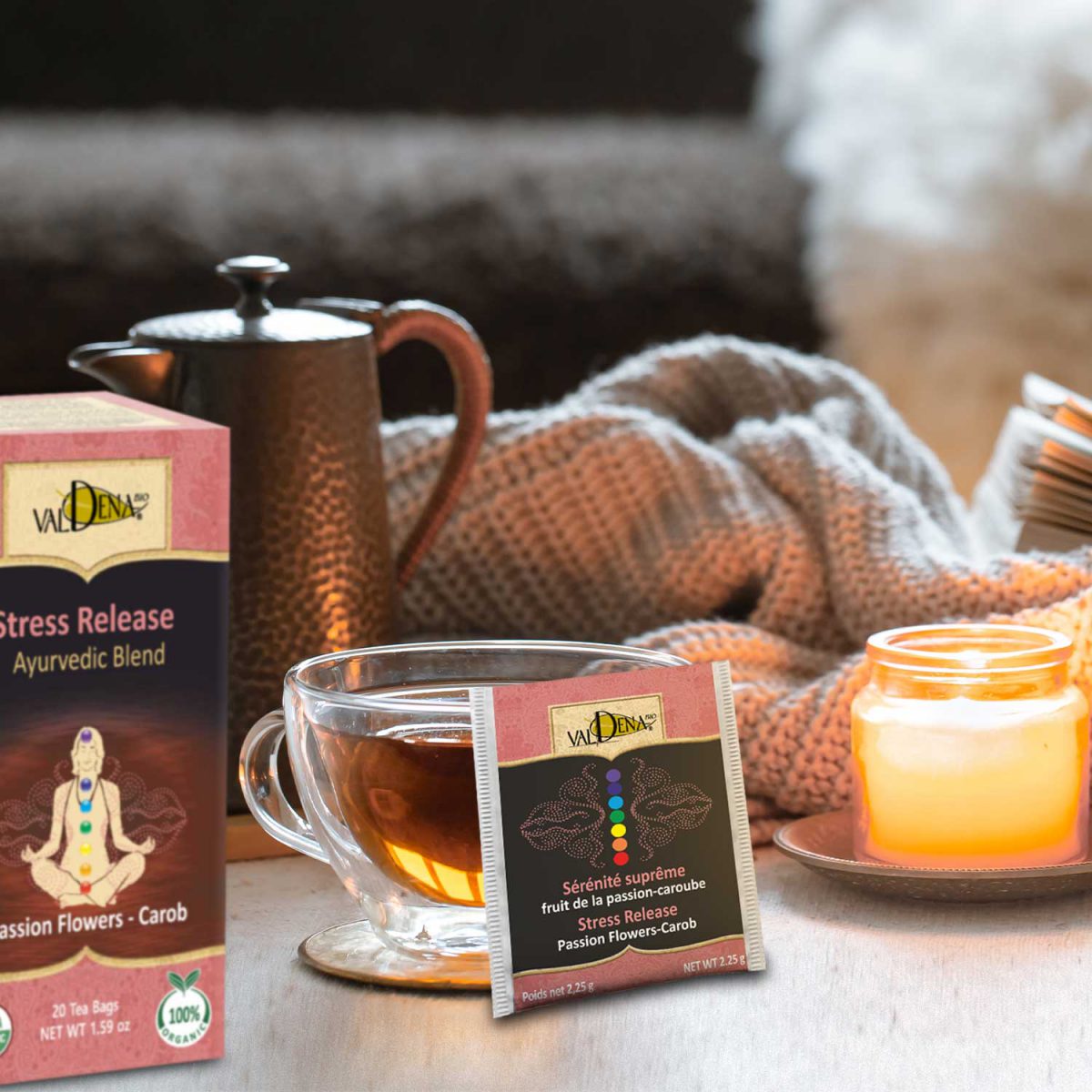 Natural herbal tea for anxiety and depression, based on Passion Flowers, Ginger, Hibiscus & Carob blends - Image 2
