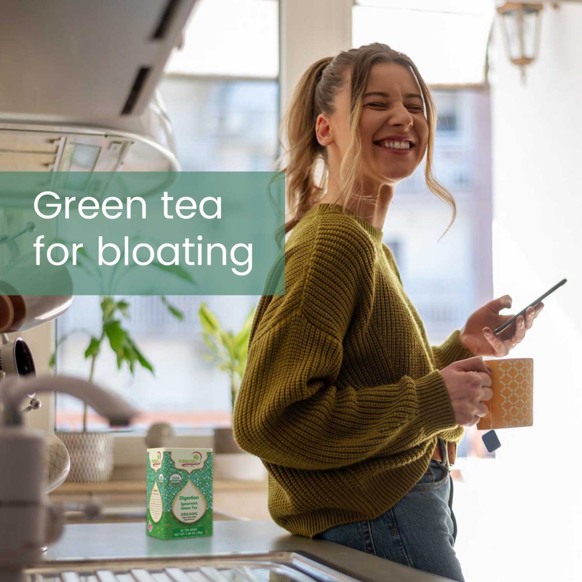 Green tea for bloating