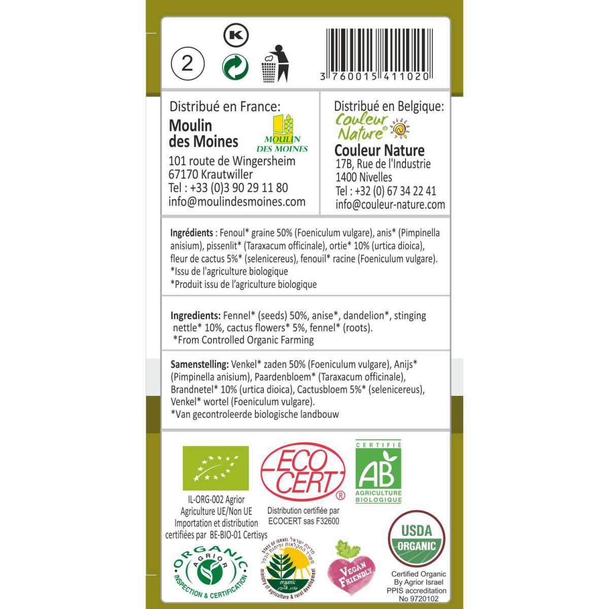 BACK A02-Minceur elimi 2 Organic stinging Nettle & Fennel tea with healthy detox benefits - Image 2
