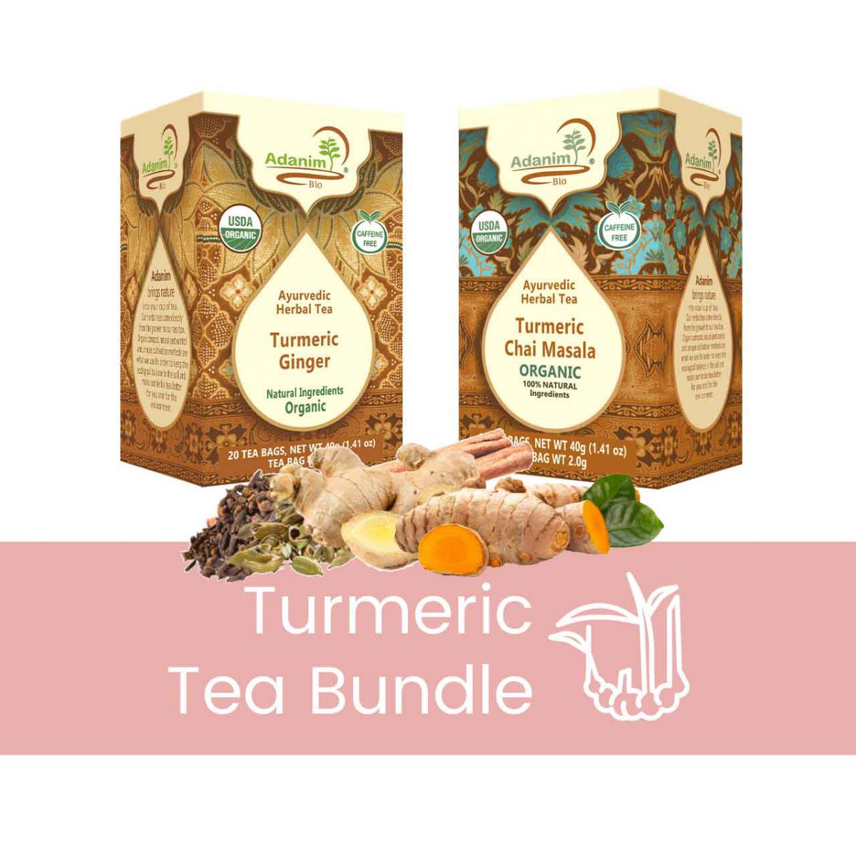Turmeric tea Bundles Turmeric Herbal tea Bundle